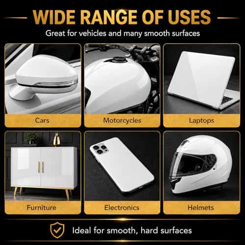 Image of Gloss White Vinyl Wrap for Cars, 1 x 5 ft, Air Release