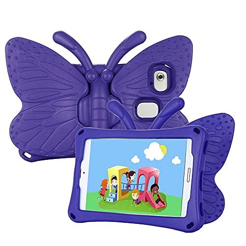 Coque enfant Samsung Galaxy Tab A7 Lite ultra légère antichoc motif papillon violet mignon