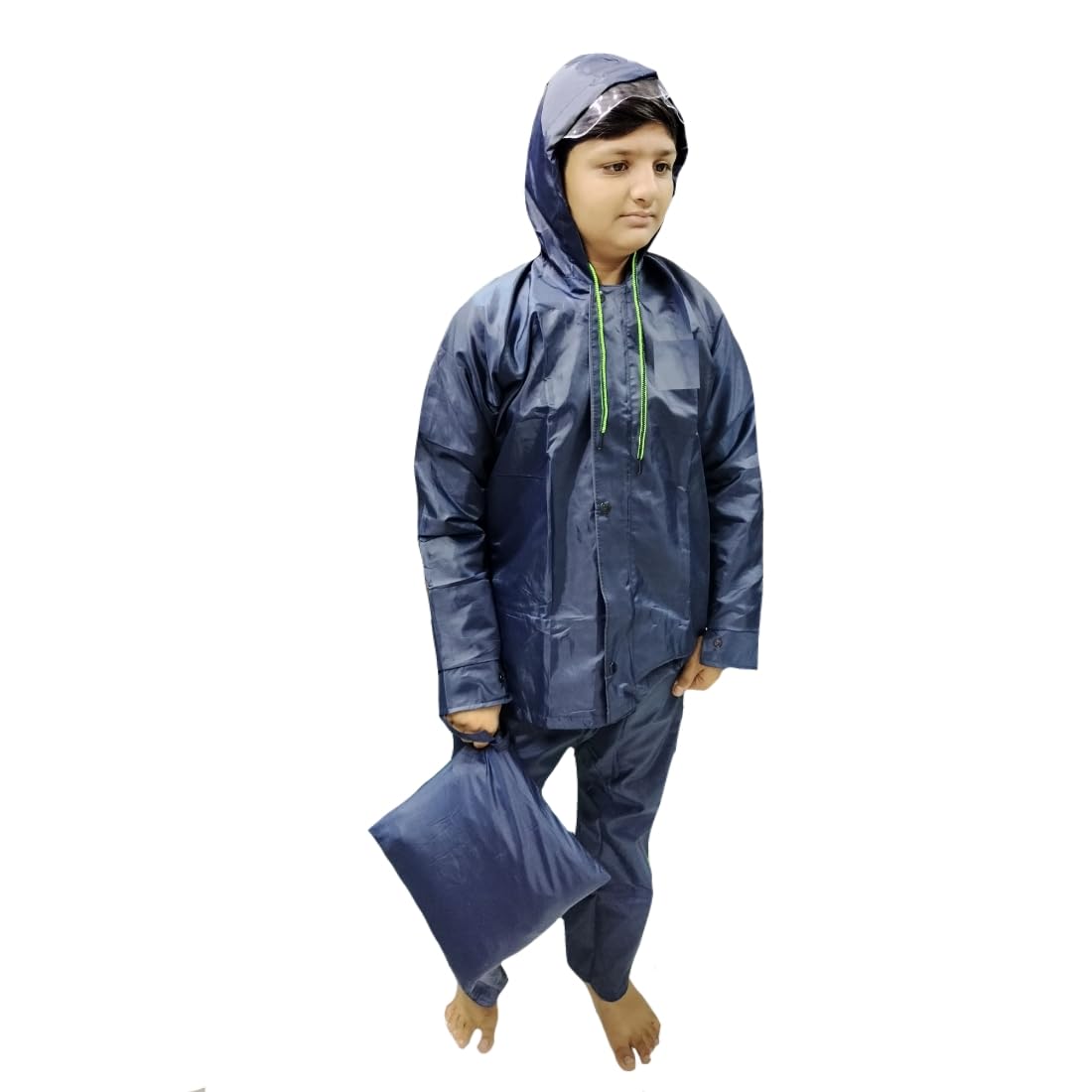 D8211K Rain Coat for Chindren's, Waterproof Raincoat for Kids with Pant Set, Rain Coat for Children with Bag (Blue, 10 Years - 11 Years) - Image 6 thumbnail