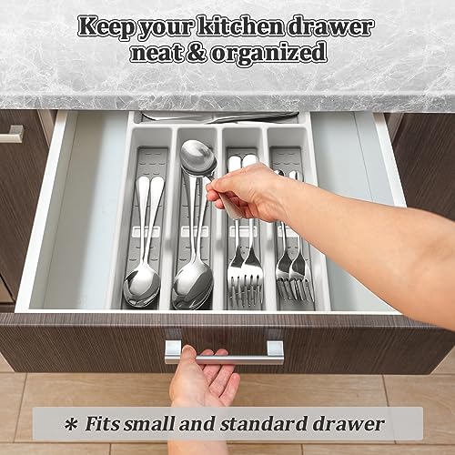 image for CherHome Silverware Organizer with Cutlery Icons，Silverware Tray for