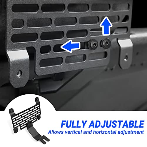 Klutchtech 2021 2022 2023 Bronco License Plate Holder Mount Front License Plate Frame Relocation Bracket for Standard Plastic Bumper Compatible with Bronco Accessories 6th Gen.