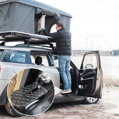 Maxentico Auto Türstufe Unterstützt Bis zu 200 Kg, Autotür Trittstufe mit 4 Haken, Türstufe Trittbretter, Türstufe Klappbare, Auto Türstufe Klappbare Autotür Pedal, Auto Türstufe Klappbar für Fahrzeug