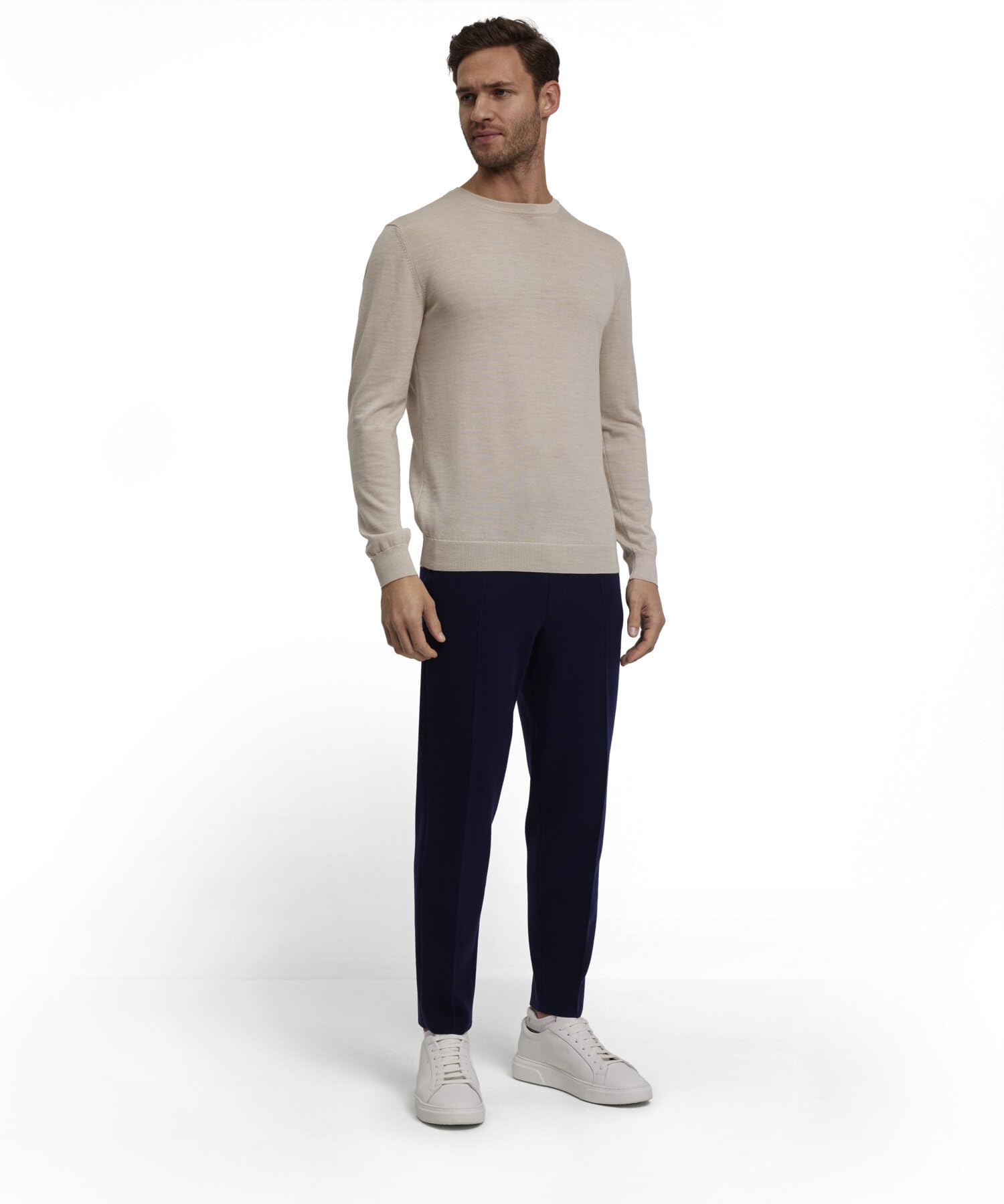 FALKE Herren Basic New Merino Crew Neck Pullover elegant klassisch Business Freizeit mit Rundhalsausschnitt atmungsaktive klimaregulierende geruchshemmende Wolle 1 Stück | aus reiner, extrafeiner Merinowolle