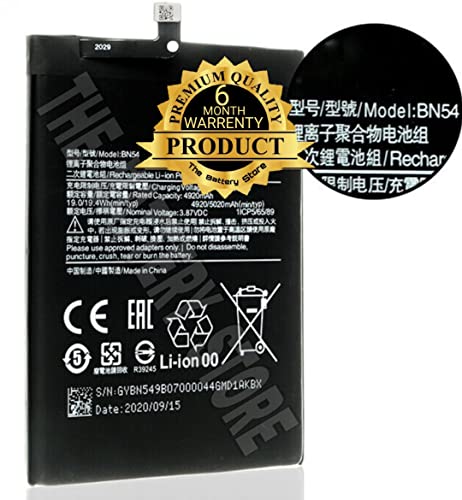 Image of THE BATTERY STORE Original battery BN54 Mobile Battery Compatible for MI Xiaomi Redmi Note9, Redmi10X 4G, Redmi 10X 5G, Redmi 10X Pro 5G battery With 6 months warranty and high capacity battery backup (for MI Xiaomi Redmi Note9)