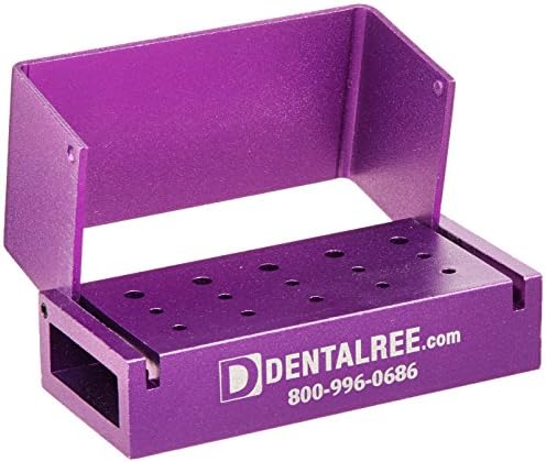 QUALITÉ BUR BLOCK BK-200-P 15 Holes Bur Blocks Friction Grip Shank, Aluminum, Purple