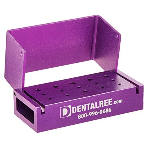 QUALITÉ BUR BLOCK BK-200-P 15 Holes Bur Blocks Friction Grip Shank, Aluminum, Purple