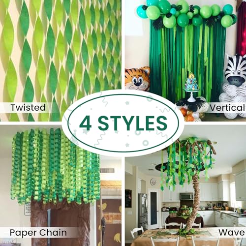 PartyWoo Serpentinas de Papel Crepom 10 Rolos 820 Pés, Pacote de Serpentinas de Papel Crepom Em Tons