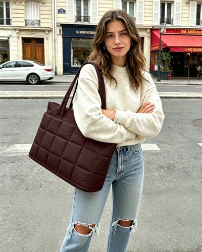 Bolso Tote para mujer, bolso de trabajo acolchado para laptop 15.6 pulg miniatura 2