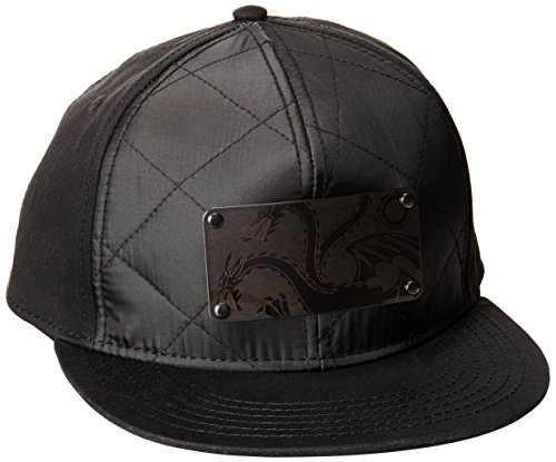 Game of Thrones Écusson Targaryen en en métal matelassé avec Bord Plat Snap Back pour Homme Noir Taille Unique