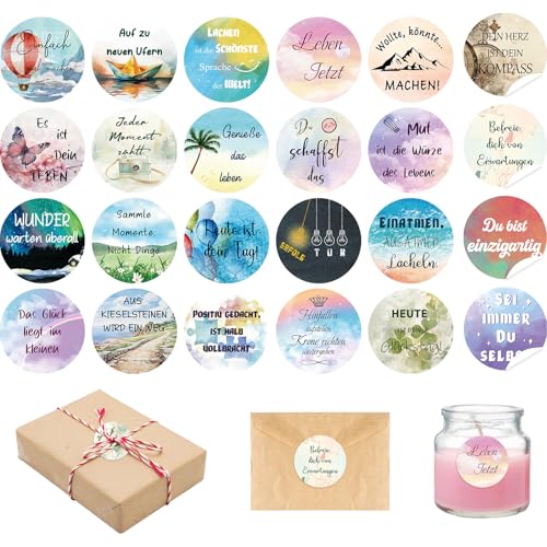 240 Stück Sticker Sprüche, 4 cm Motivationssticker Deutsch, Spüche Aufkleber Bunt, Inspirierende Aufkleber mit P ...