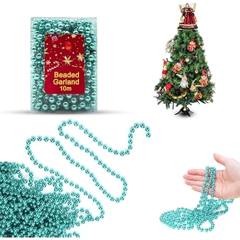 Ice Blue Christmas Bead Garland 10m Cover