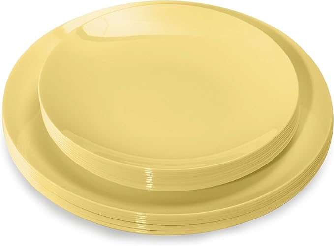 Trendables Light Yellow Disposable Plates Set 120 Pack