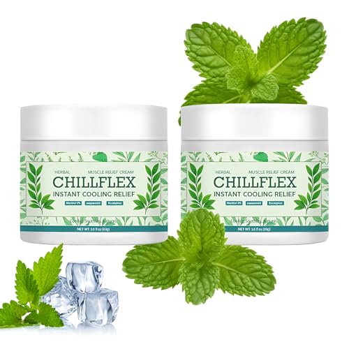 SQZRAN CHILLFLEX Menthol Soothing Cream, Joint Activities Throughout The Body, Cooling Soothing Ointment for Muscle, Head, Neck, Hands and Feet, 3.5oz (2pack)