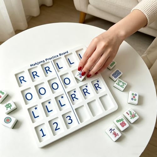 Solo Mahjong Practice Board con 24 ranuras para práctica de Mahjong miniatura 2