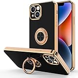 Hython Case for iPhone 14 Case with Ring Stand, 360° Rotatable Ring Holder Magnetic Kickstand Cover,