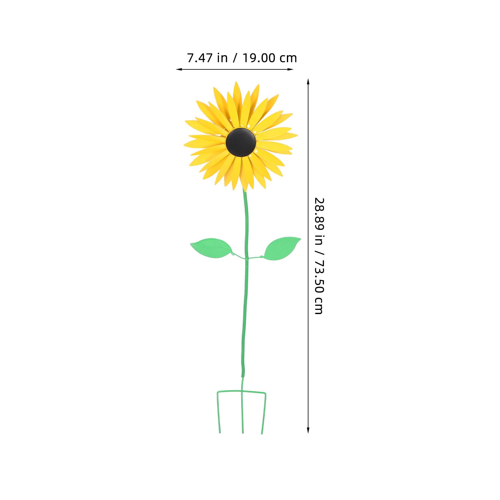 Gartenstecker Sonnenblume Windspiel aus Eisen Wetterfeste Windmühle für Terrasse Balkon und Garten Dekorativer Sonnenblumen Gartenstab zum Einstecken