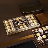 2 x Ferraro Collection Pralines, Father's Day Gift, Assorted Rocher, Gifts for Father's Day, Coconut Raffaello and Dark Chocolate Rondnoir, Box of 32 (359g) - Image 3