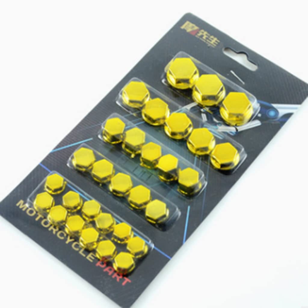 30 Pieces Motorcycle Screw Nut Bolt Cap Cover Decoration for FitsYamaha Golden-image-22
