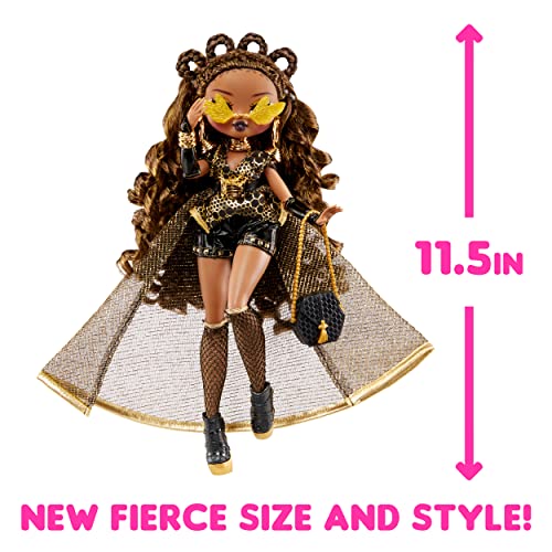 L.O.L. Surprise! OMG Fierce Muñeca de Moda, Muñeca de Moda de 29 cm con 15 sorpresas, Incluye Ropa, Accesorios y Soporte para la muñeca, Coleccionable, Edad Mayores 3 años, Color Royal Bee