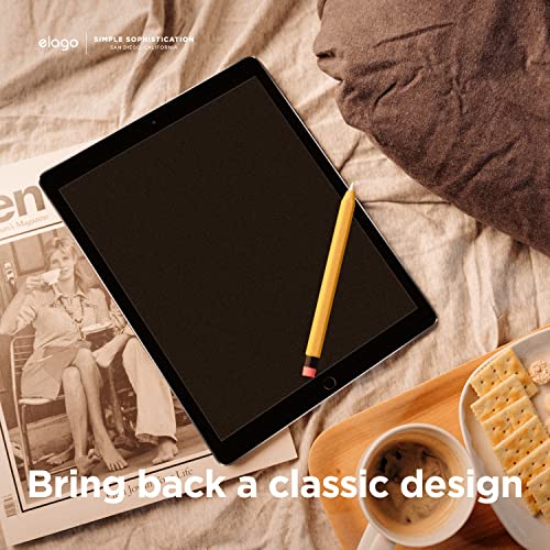 elago Funda Classic Pencil Compatible con Apple Pencil 1ª Generación Case Sleeve, Diseño Clásico Agarre, Piel Protectora, Silicona Premium (Amarillo)