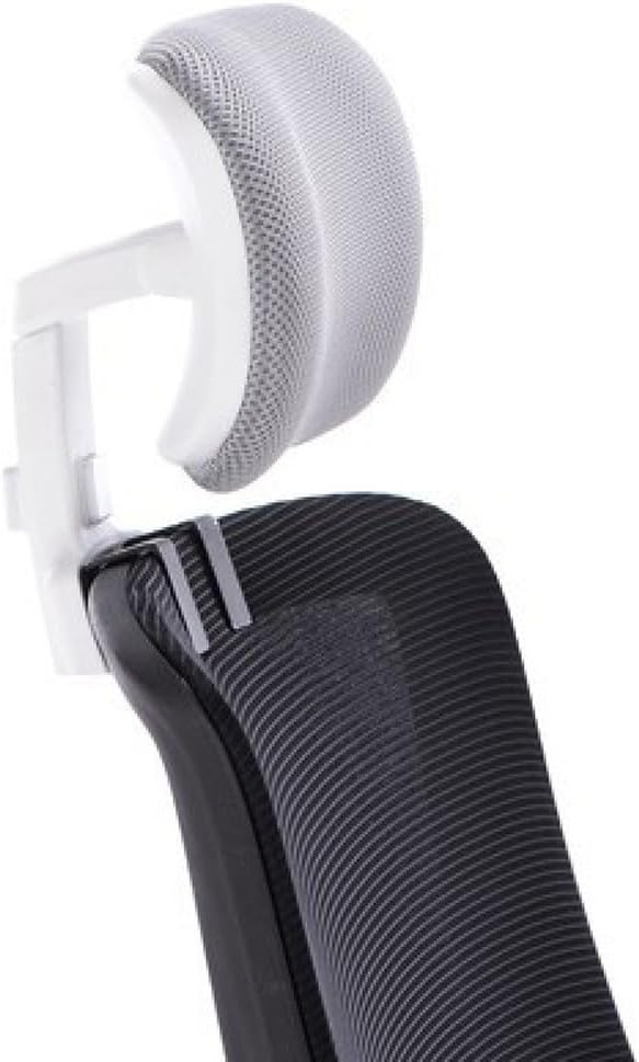 Office Chair Headrest Attachment,Breathable Mesh Soft Sponge Neck Support Cushion Clip on Head Pillow for Computer Chair,Easy Installation (Grey White)
