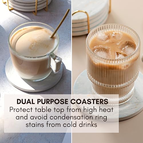 Marble Coasters With Holder Set Of 6, Coffee Table Decor, Coasters For Drinks, Coasters Coffee Table, Coaster Set, Marble Coasters, Drink Coasters, Stone Coasters For Drinks Absorbent #TOP4