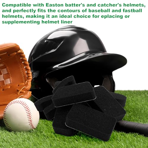 Universelles Helmeninnenfutter Anpassungs-Set, Weiche Schaumstoffpolster Einsätze für Baseball Softball Spieler Schweißabsorbierend Kompatibel mit Easton Schlagfänger Fänger Helmen (Schwarz)