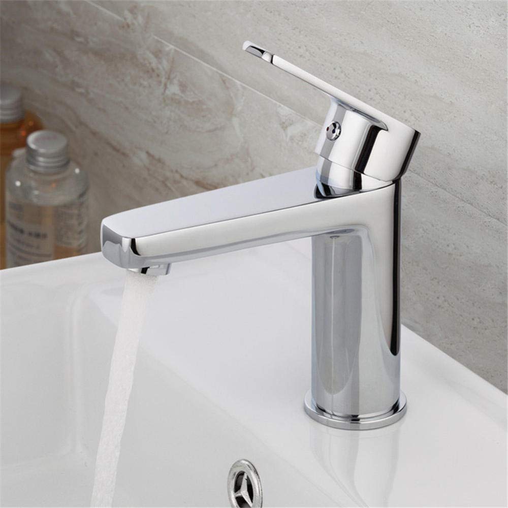 Robinet lavabo à deux poignées en laiton avec bobine en céramique et tuyau vasque