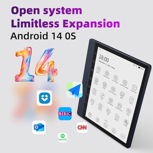 Image of Bigme B7 Pro Epapere Reader, 7 Inch Eye-Comfort Display, Android 14, 8+256GB, 4G Calling, Stylus and Case Included (Black and White)
