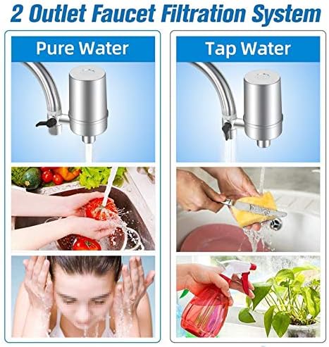 Faucet Water Filter Tap Water Purifier Kitchen Faucet Water Purifier Easy Installation Faucet Filter Dual Output Suitable for Standard Faucet(Water Filter Taps-HL-9)