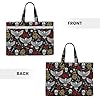VAFZASC Portable Canvas Document Briefcase, Zippered File Bag with Handle for Office Meeting Travel, Cool Rock Wild Eagle Red Rose Skull Floral #2