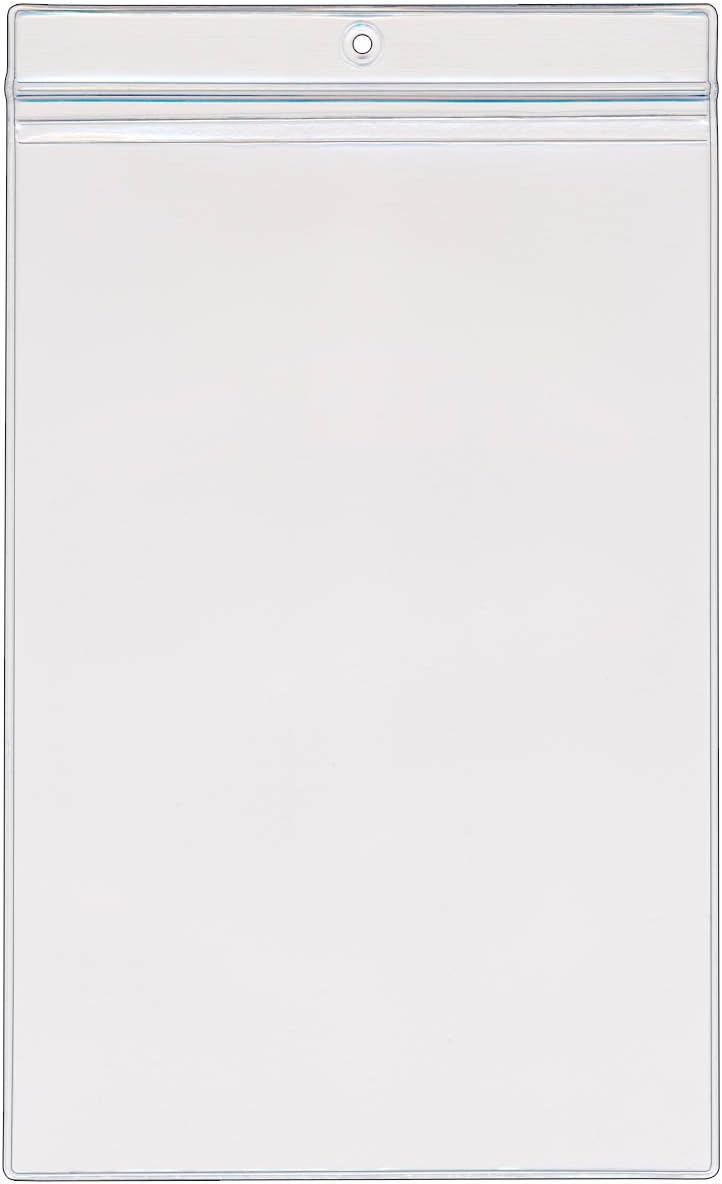 StoreSMART - 6'' x 9'' Zip-Top Pockets - 20-Pack - Clear Vinyl Plastic - R2289ZIPS-20