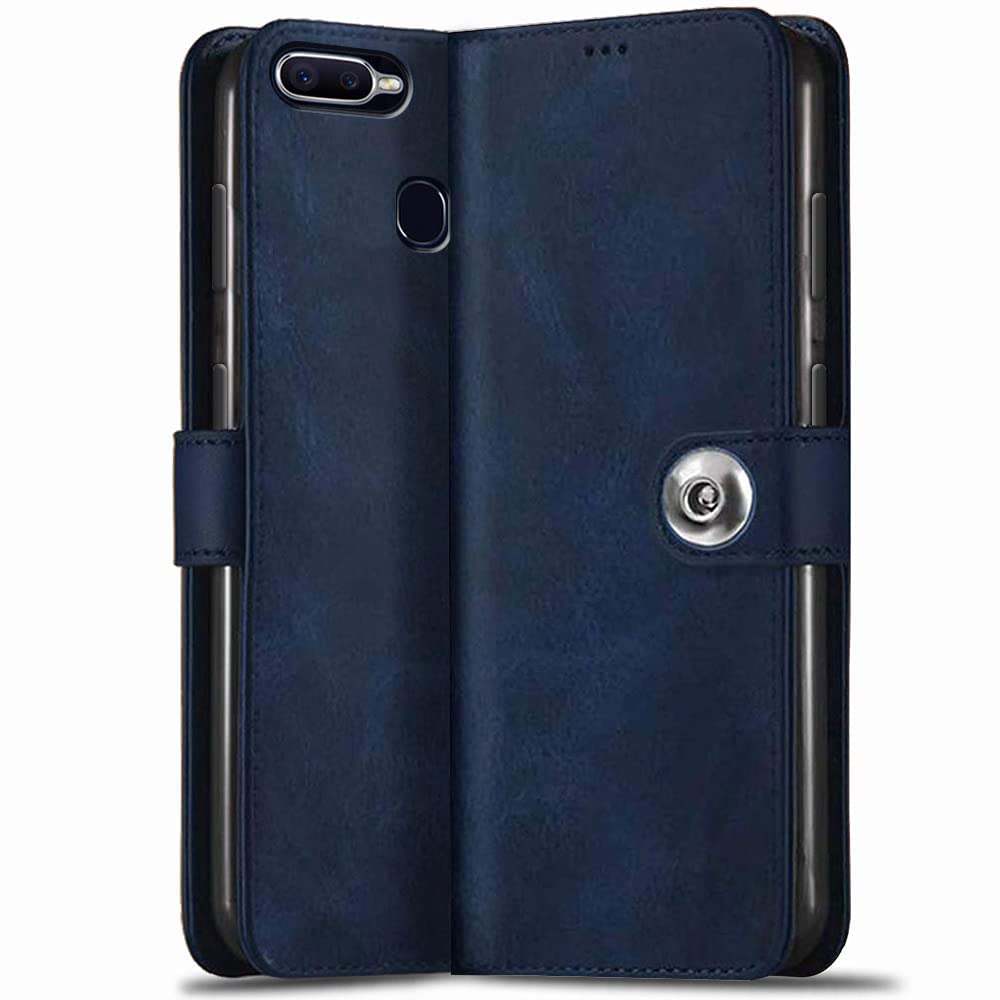 TheGiftKart Flip Cover Back Case for Oppo F9 / F9 Pro/Realme 2 Pro/Realme U1 | Inbuilt Pockets & Stand | Genuine Leather Finish Flip Back Cover for Oppo F9 / F9 Pro/Realme 2 Pro / U1 (Blue) (B0BSTVS8ND) Amazon Price History, Amazon Price Tracker