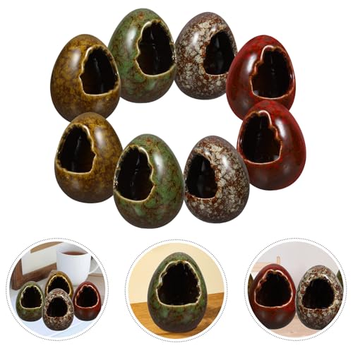 Floreros de cerámica japoneses juego de 8 piezas de decoración retro para tiendas de comida 8