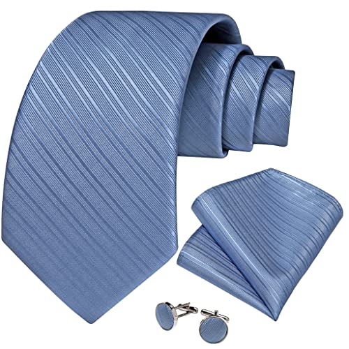 Corbata a Rayas Ligera con Pañuelo y Gemelos miniatura 4