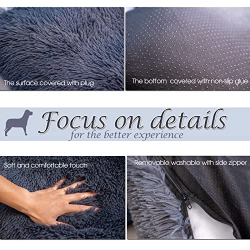 40x27x4in Washable Plush Dog Bed Crate Pad for Medium Large Dog with Removeable Cover, Ultra Soft Machine Washable… - Image 4