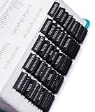 Laminated Bible Tabs for Women & Men - Large Print Tabs for Study Bibles, Boho Theme for Easy Navigation and Quick Reference - Easy-to-Read and Apply Tabs for All Ages-Black