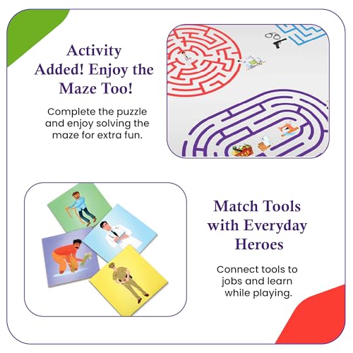 Image of Social Workers Jigsaw Puzzle for Kids | 8 Self-Correcting Color-Coded Cardboard Puzzles | Fun & Educational Game with 4 Activities | Learning Puzzle for Kids Ages 3+ | Perfect for Gifting