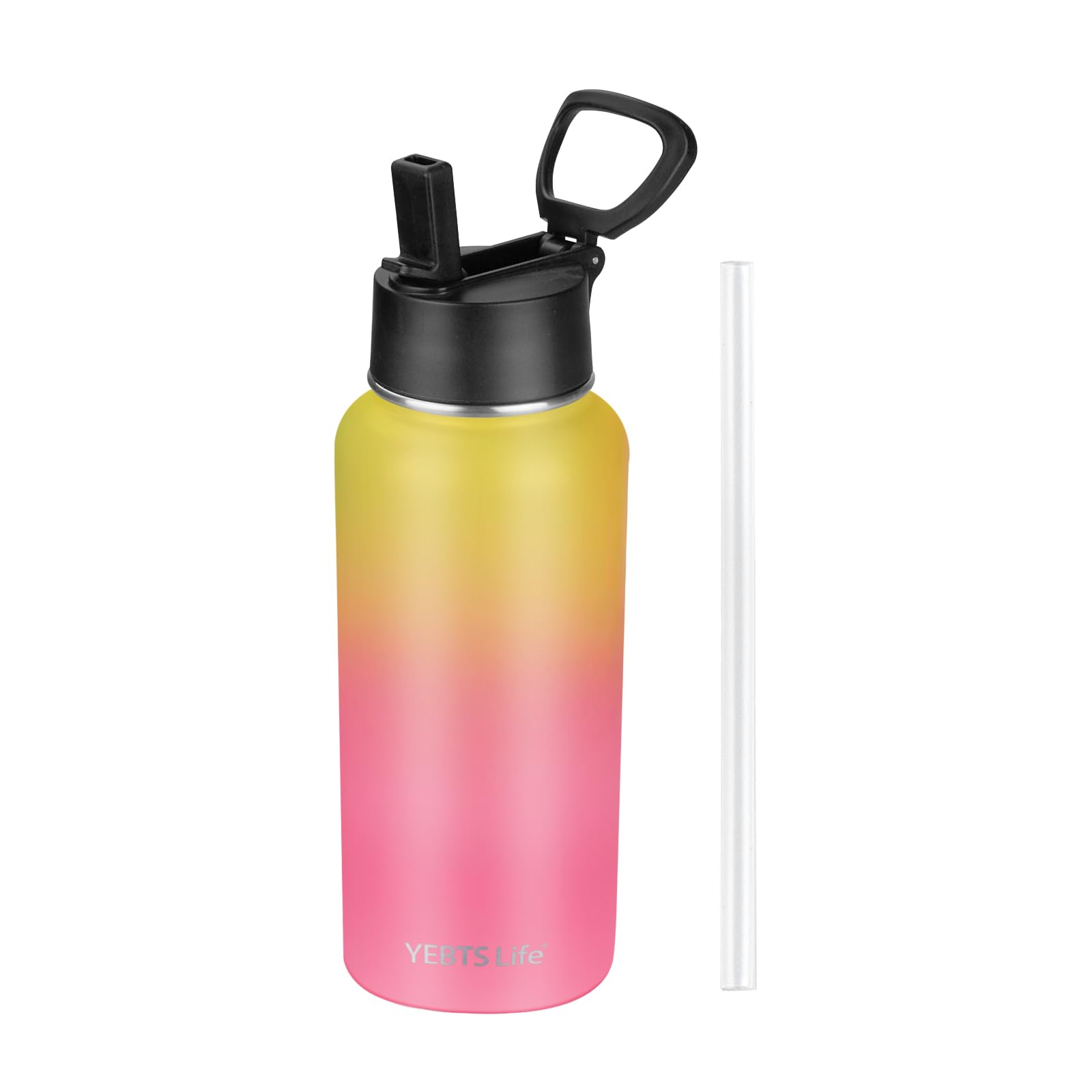 Insulated Water Bottle With Straw, 32 oz Vacuum Insulated Stainless Steel Sports Water Flask, Keeps Cold and Hot, Metal Water Bottle Wide Mouth for