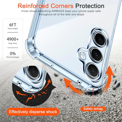 Image of Lustree Back Cover Transparent Case Compatible with Samsung Galaxy A55 | Clear + TPU Case with 4 Corner Air Cushion Protection & Camera Protection | Slim& Stylus Cover