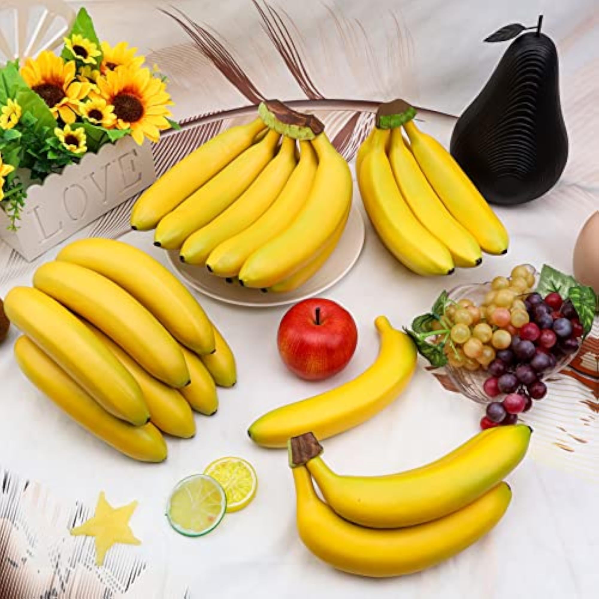 Realistic Lifelike Artificial Banana Bunch