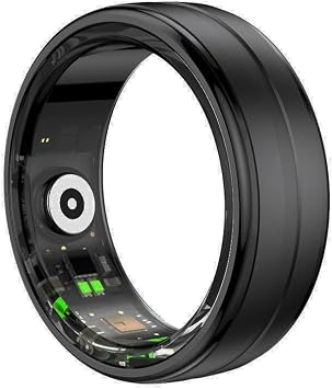 Smart Ring Fitness Tracker, Smart Rings for Men Women Heart Rate Sleep Tracker Pedometer Calories Step Counter 5ATM Water Resistant Black 8#