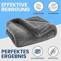 Ivality® Auto Trockentuch Set – 2 Stück - 80x50 cm & 40x40 cm, 1800 GSM Saugstarkes Twisted Mikrofasertücher - Trockentuch für AutoPflege und Motorrad - Fusselfreie & Lack-schonende Microfasertücher – Ansicht 5