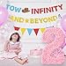 Two Infinity and Beyond Banner Toy Inspired Story 2nd Birthday Party Decorations with Yellow Blue Red Glitter Triangle Pennant Flag Streamers Photo Prop for Boys Girls 2nd Birthday Supplies