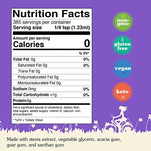 NuNaturals Stevia Simple Syrup, Sugar-Free Sweetener, Plant-Based Sugar Substitute, Zero Calorie, 16 oz