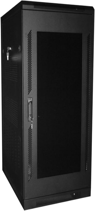Quest Manufacturing Floor Enclosure Server Cabinet, Acrylic Door, 42 Unit, 6' x 23"W x 31"D, Black (FE4119-42-02)