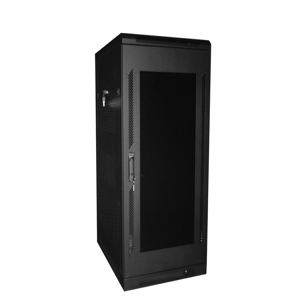 Quest Manufacturing Floor Enclosure Server Cabinet, Acrylic Door, 42 Unit, 6' x 23"W x 31"D, Black (FE4119-42-02)
