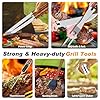 ROMANTICIST 26pcs Stainless Steel Grill Tool Set, Heavy Duty BBQ Grilling Accessories Gifts for Men Dad, Non-Slip Grill Utensils Kit with Apron, Thermometer, Mats in Aluminum Case for Christmas Brown #3