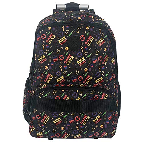 Kit Mochila Escolar com Rodinhas Xeryus College e Estojo 100 Pens