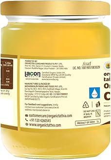 Organic Tattva Ghee 500ml | Organic Cow Ghee | Desi Ghee Rich in Vitamin A | Ghee Jar for Everyday Cooking & Grocery Use